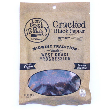 Beef Jerky | 2.5 oz. | Cracked Black Pepper Flavor | High Protein Snack | Bold and Savory | Made with REAL Beef | Perfect On The Go Snack